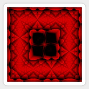 bright red square format design on a black background Sticker